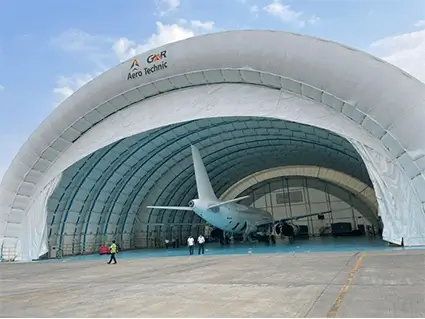 First aircraft in inflatable hangar image