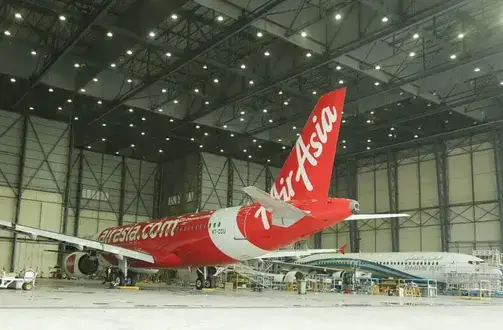 Aircraft servicing in progress