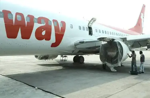 Aircraft under maintenance