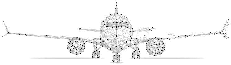 Dotted airplane illustration