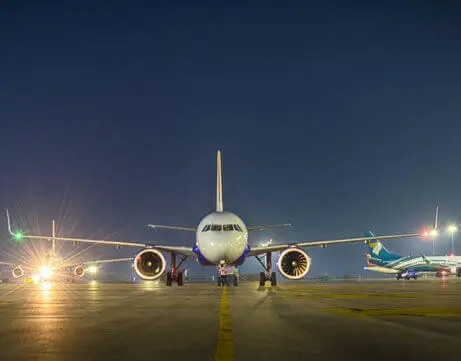 Aircraft parked on tarmac