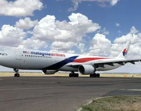 Malaysian Airlines flight on tarmac